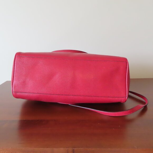 COACH Pinnacle Harper grenadine red embossed lizard tote bag satchel EUC 23572 - Picture 7 of 16